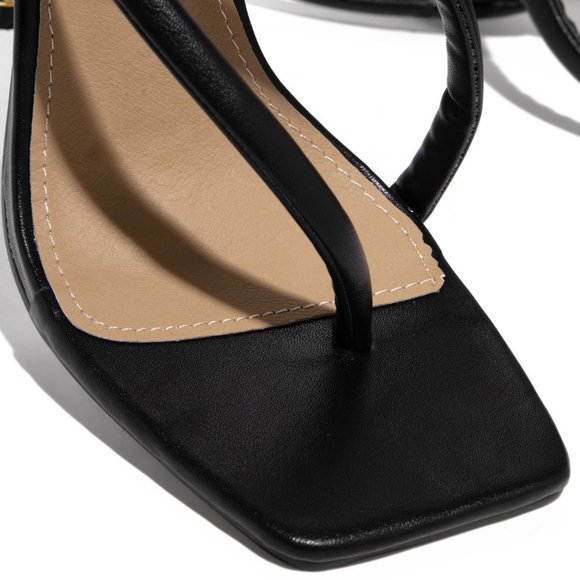 NEW🔥 Thong Open Toe Sandal Metallic Stiletto Heel - Picture 8 of 8